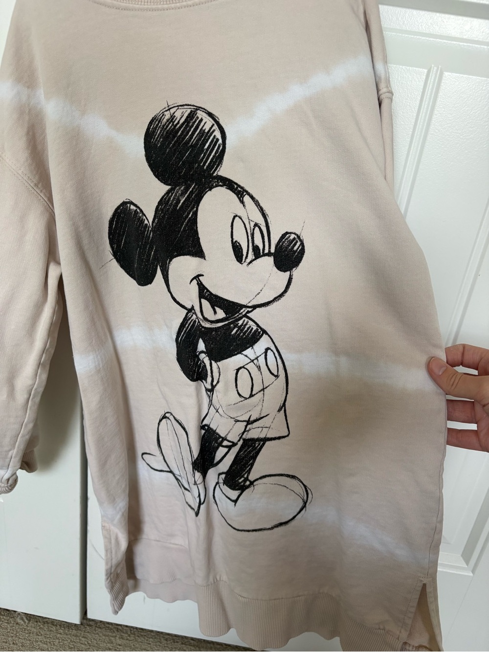 ZARA Mickey Mouse Graphic Sweatshirt Dress Kids Size 8 - Picture 2 of 5